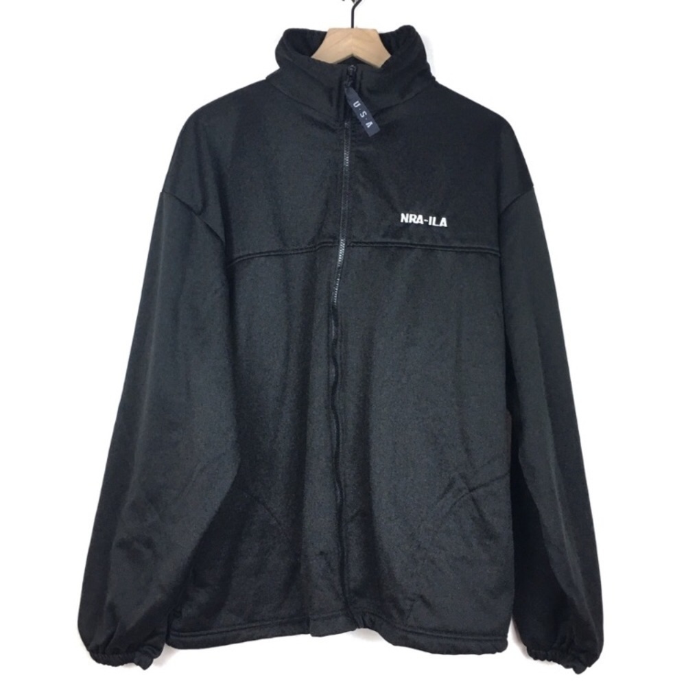 NRA Range Field Jacket ILA Full Zip USA Fleece Lined Solid Black Utility Size XL